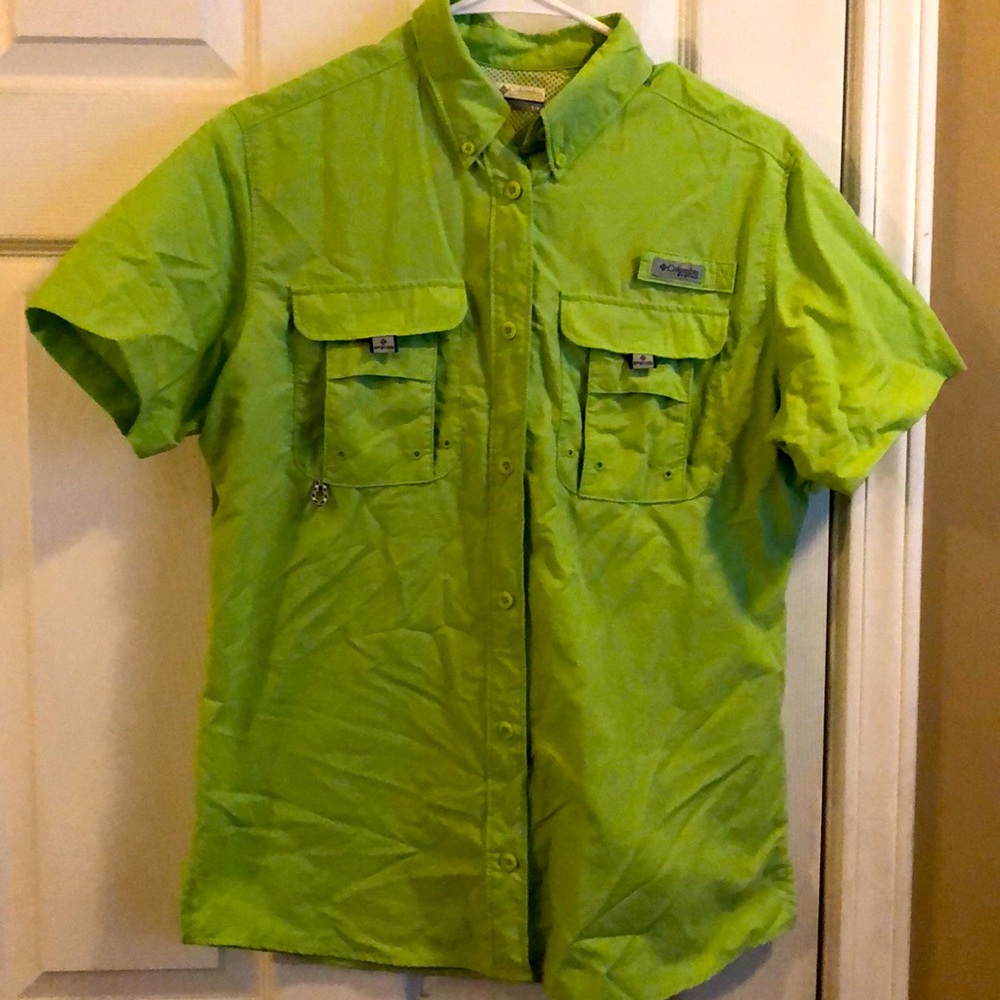 Lime Green Columbia PFG Bahama shirt